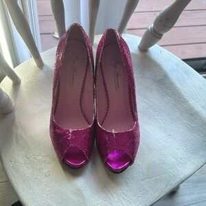 Cute sparkle pink high heels